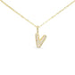Gold CZ Large - Initial Necklaces
