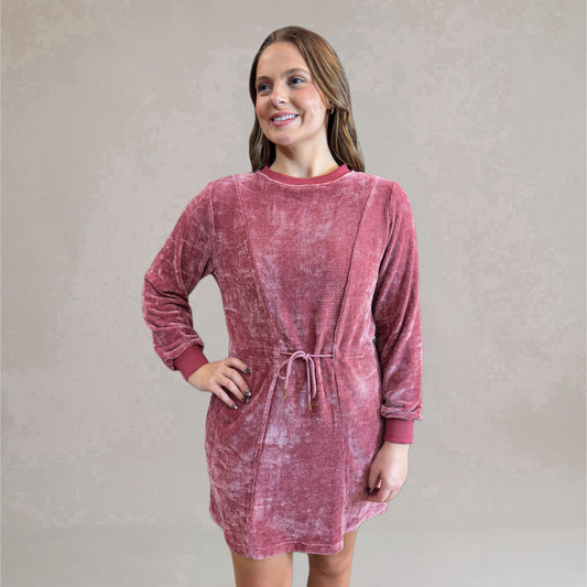 Burgundy Butterfly Soft Knit Mini Dress