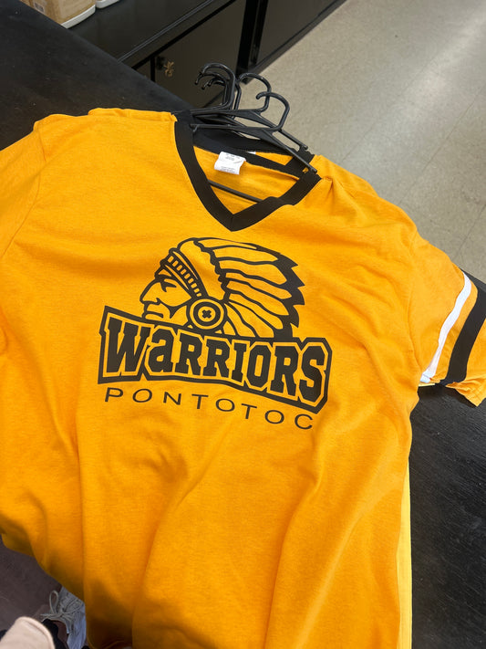 Gold Warrior Head Jersey w/ Black Trim
