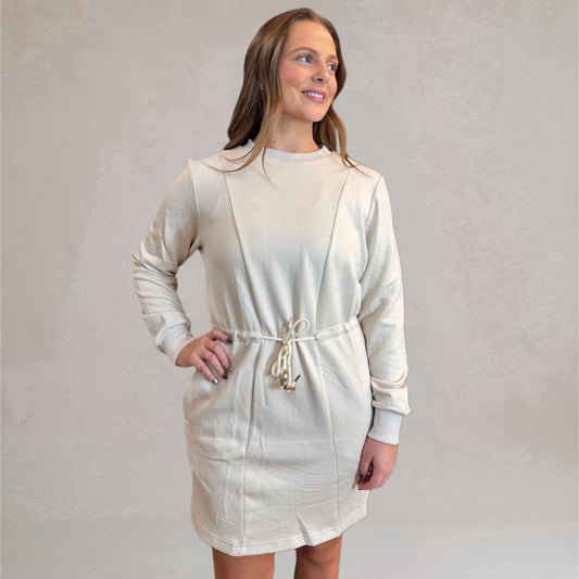 Ecru Butterfly Soft Knit Mini Dress
