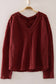 Burgundy Open Weave V-Neck Top