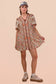 Shirring Detail Printed Woven Mini Dress