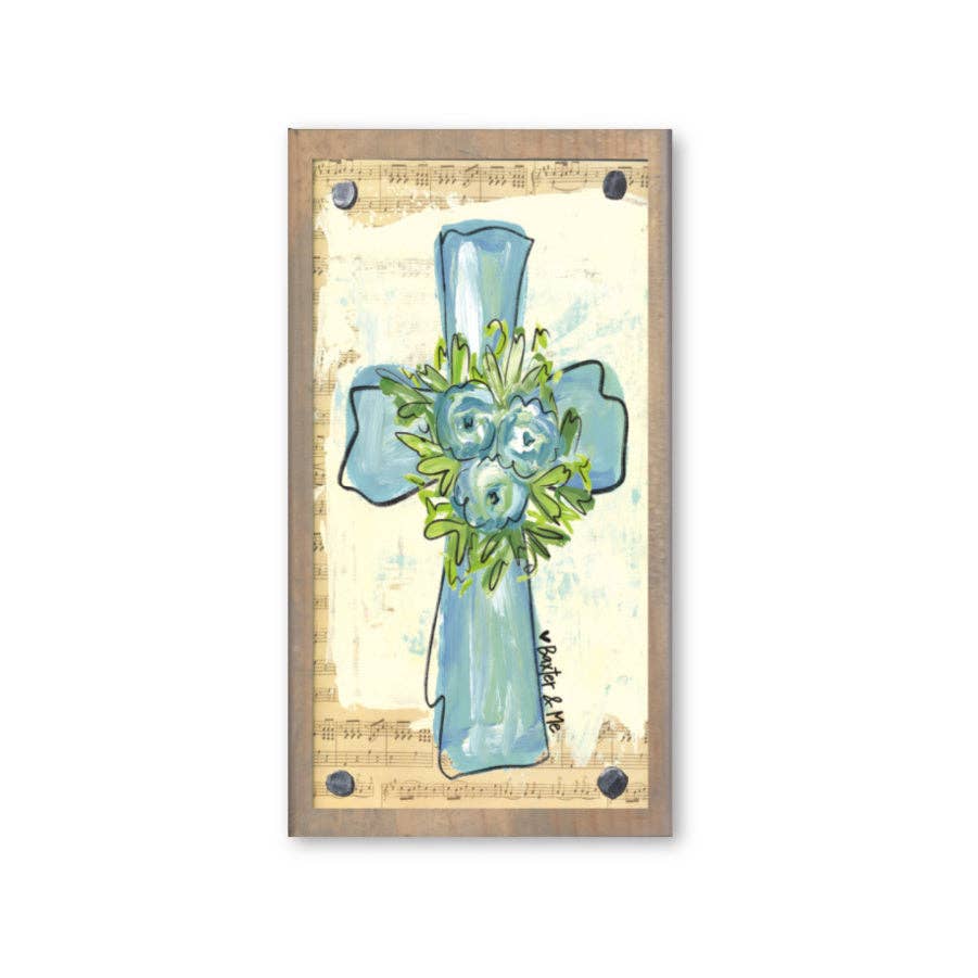Blue Cross Driftwood Happy Block