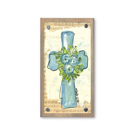 Blue Cross Driftwood Happy Block