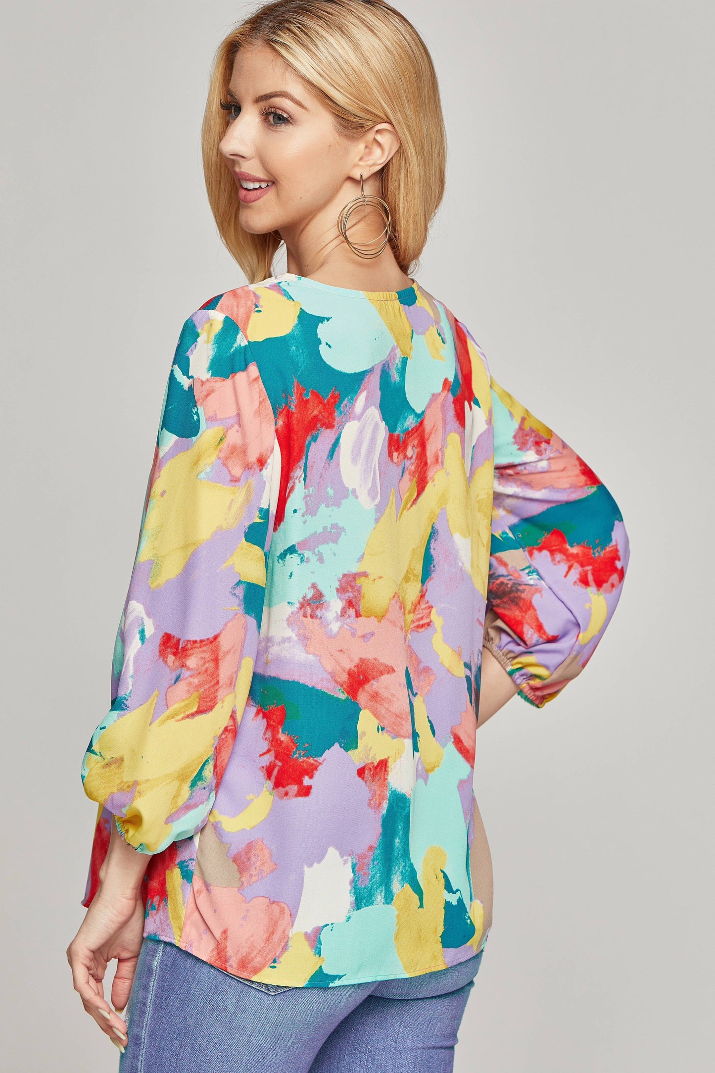 Abstract Patterned Blouse Top