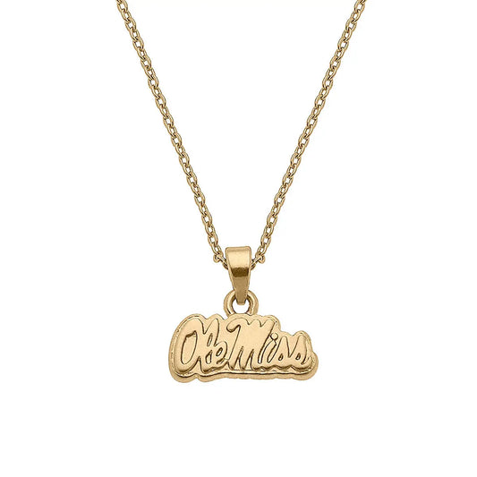 Ole Miss Rebels Gold Plated Pendant Necklace