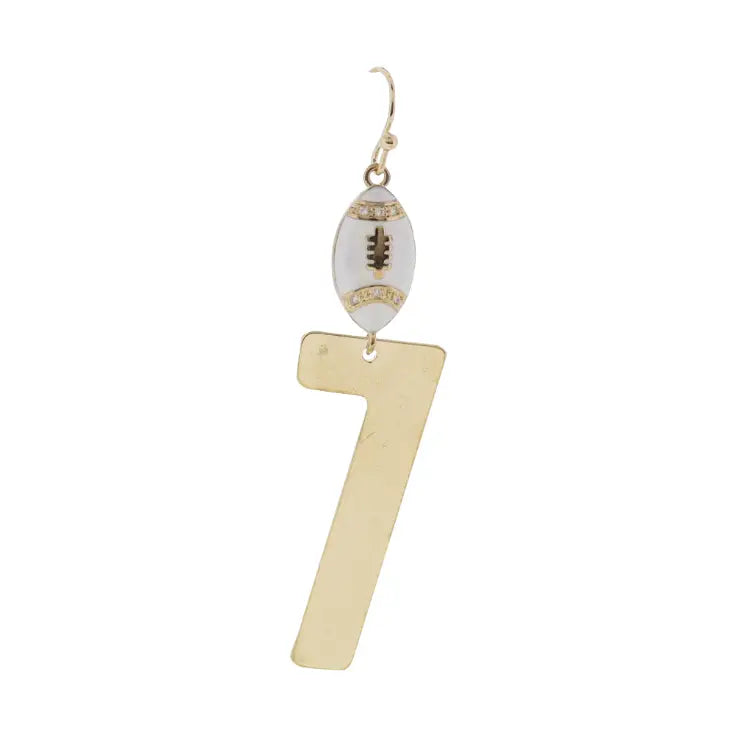 Number 7 Football Earring
