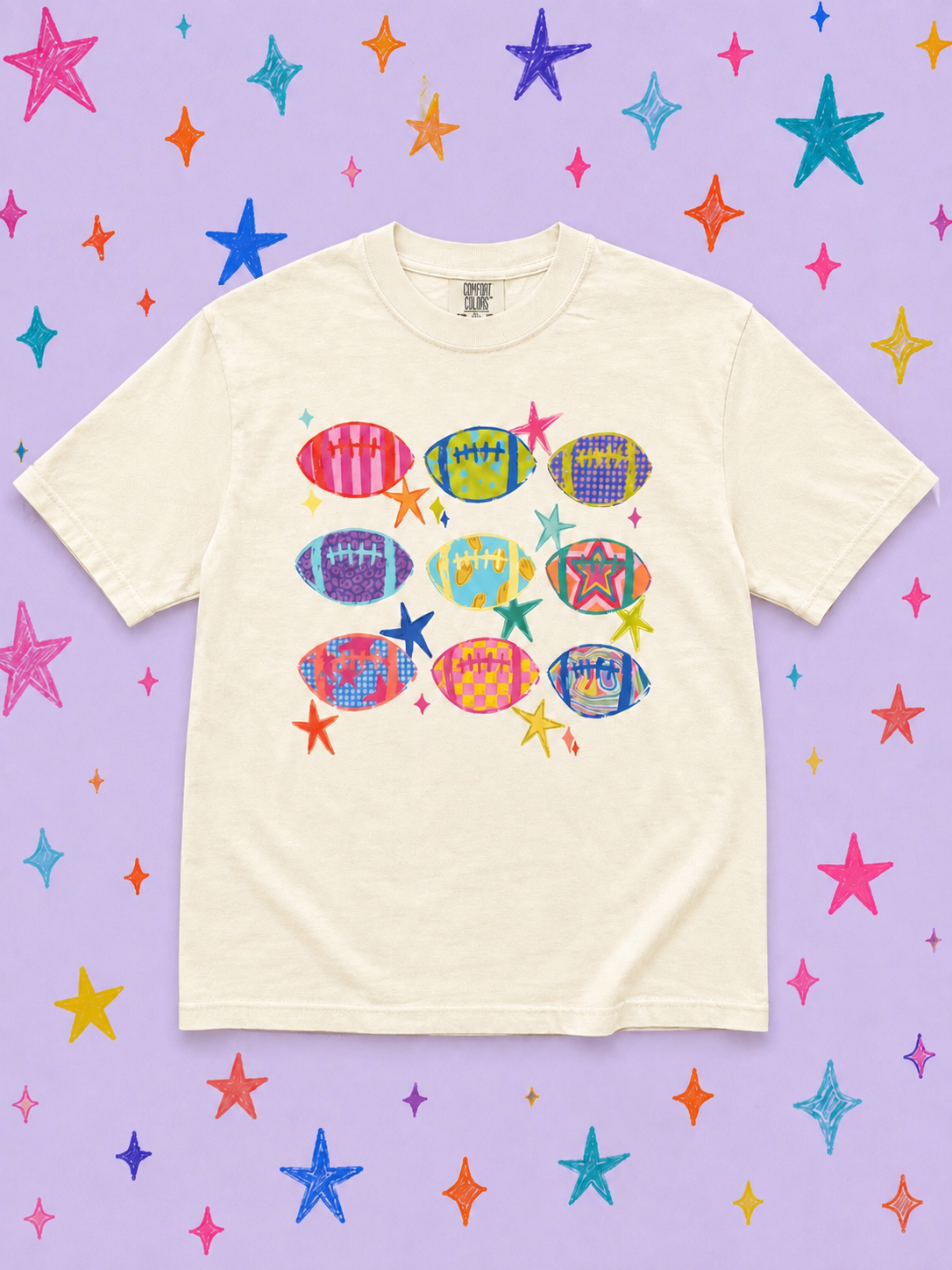 Colorful Football Tee