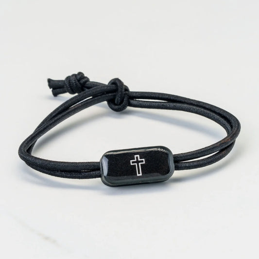 Tap to Pray - Survivor Series Tactical Bracelet - Onyx + Cross