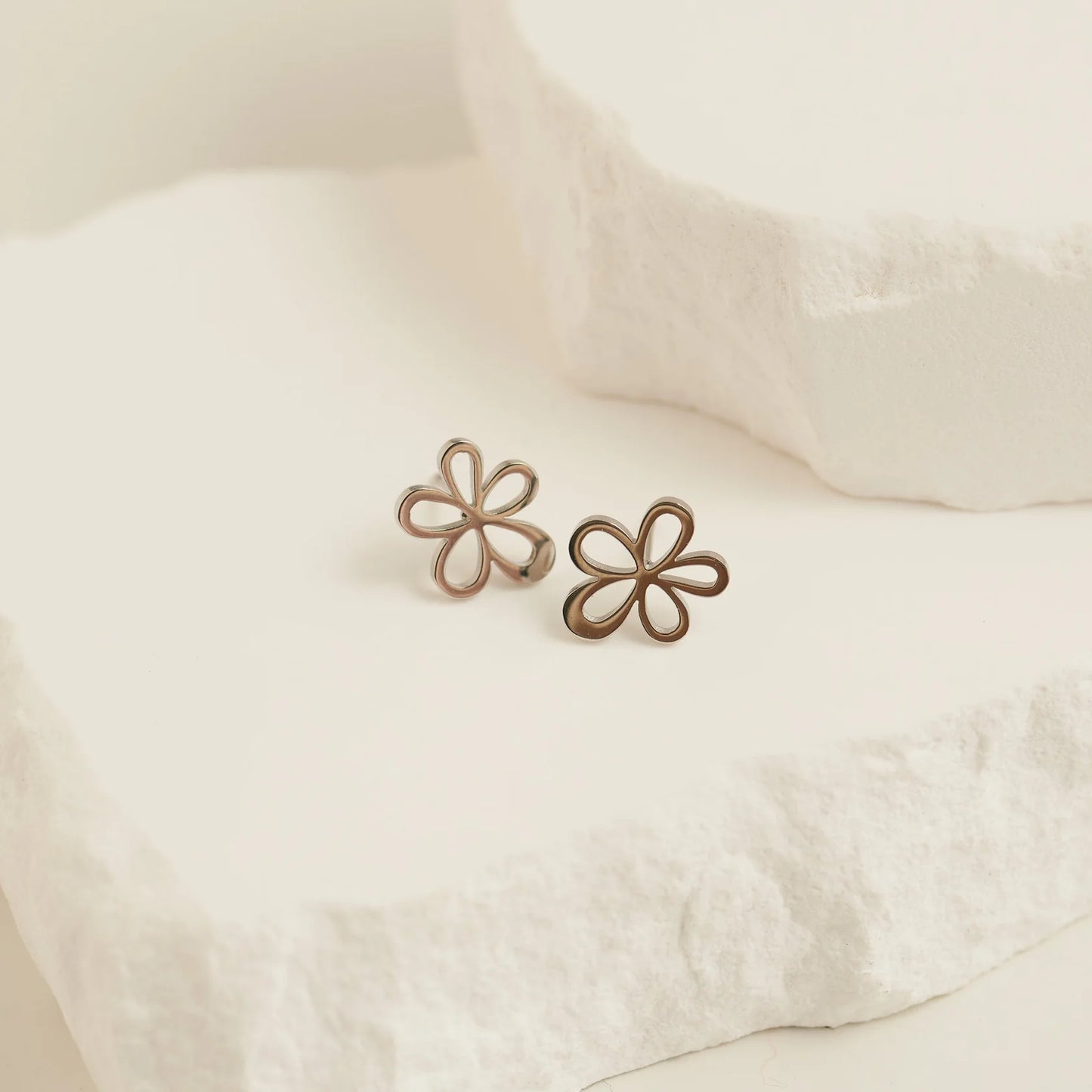 Silver Flower Stud
