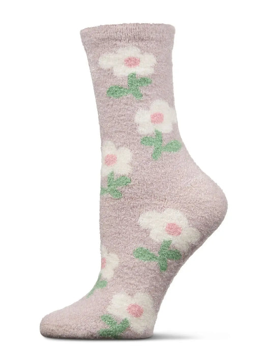 Flower Non-Skid Aloe Infused Crew Socks