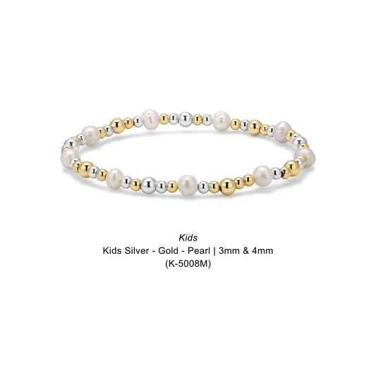 Kids Silver - Gold - Pearl | 3mm & 4mm