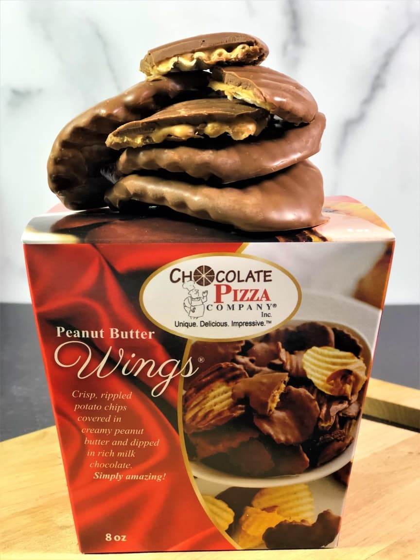 Peanut Butter Wings | potato chips, PB, milk chocolate, 8 oz