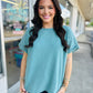 Sage Mint Oversized Rolled Sleeve Tee