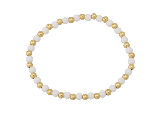 Glass Stone Bead & Water Resistant 4MM Gold Ball