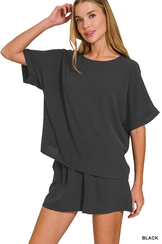 Airflow Top & Short Set - Black
