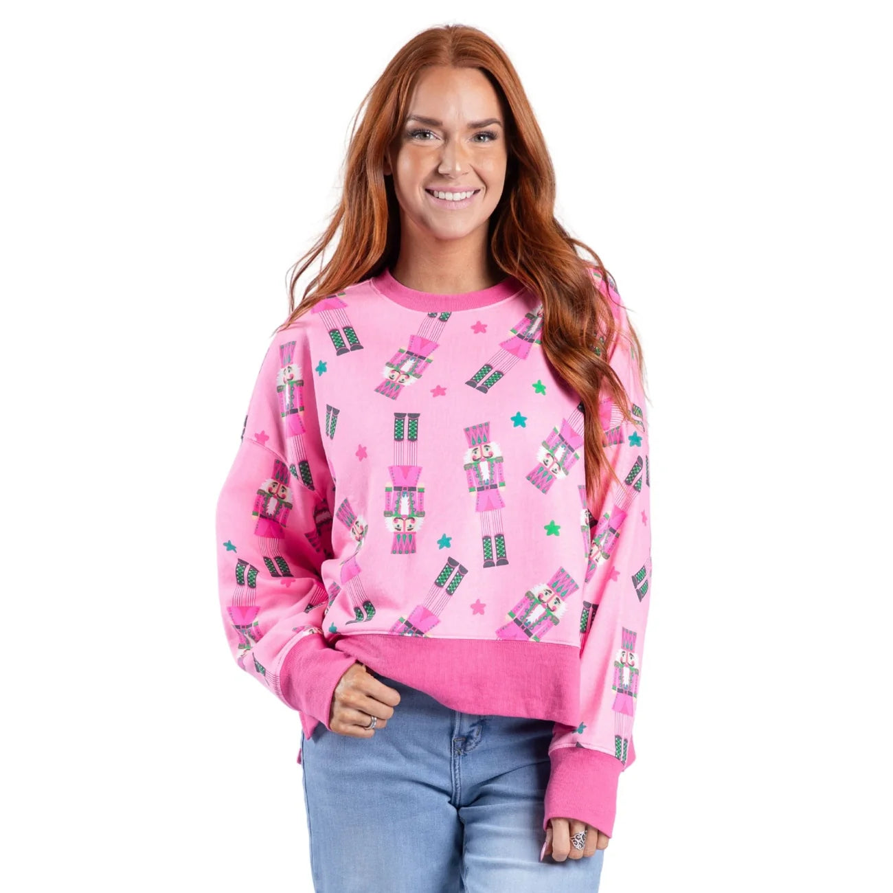 Crackin’ Christmas Pink Crew Neck Sweatshirt