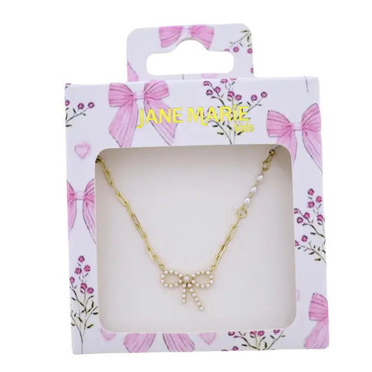Pearl Bow And Peal Accents Necklace