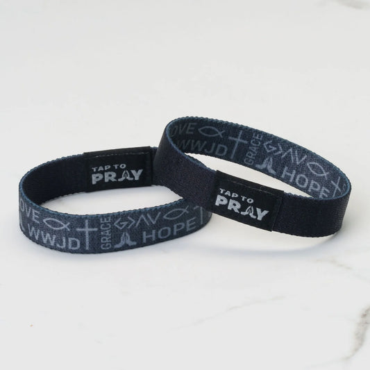 Tap to Pray - Wristband - Symbols Of Faith (Grey)