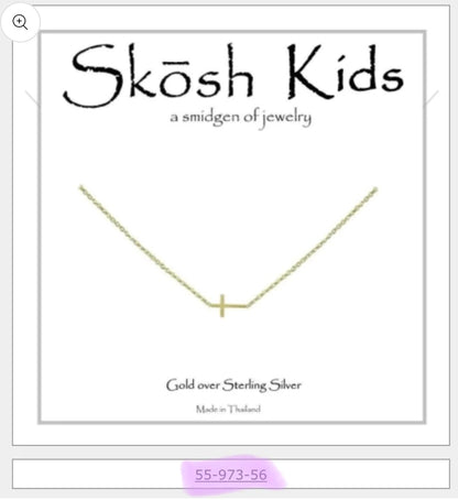 Skosh Kids + Dainty Sideways Cross Necklace
