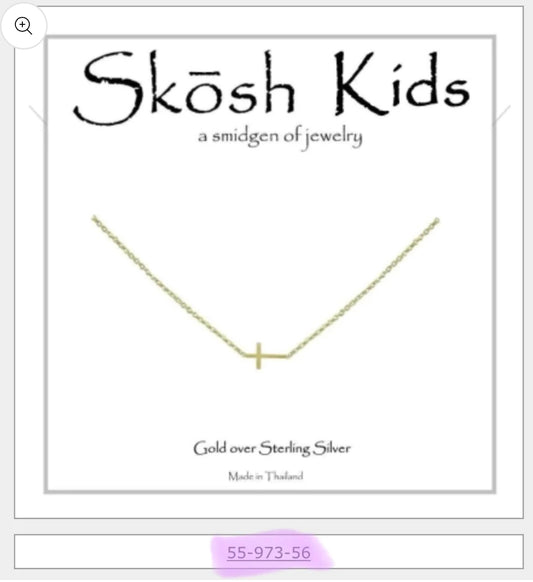 Skosh Kids + Dainty Sideways Cross Necklace