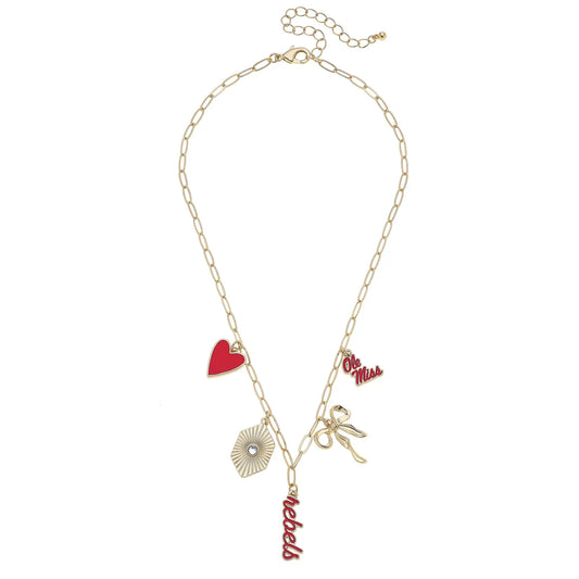 Ole Miss Rebels Paper Clip Charm Collector Necklace