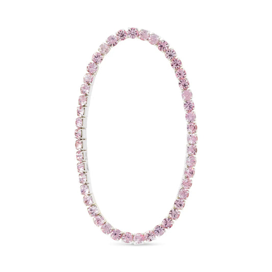 Silver Light Pink Stretch Tennis Bracelet