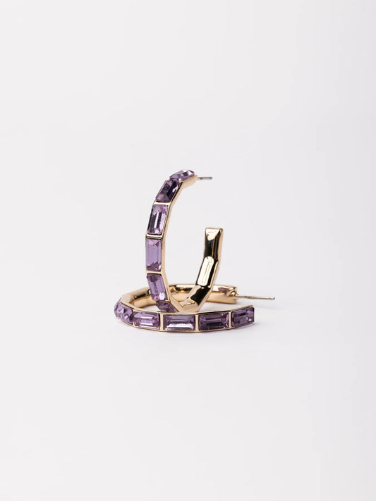 Purple Hearts Medium Hoop