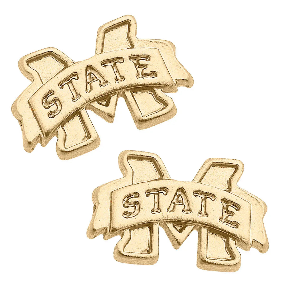 Mississippi State Bulldogs Gold Plated Stud Earrings
