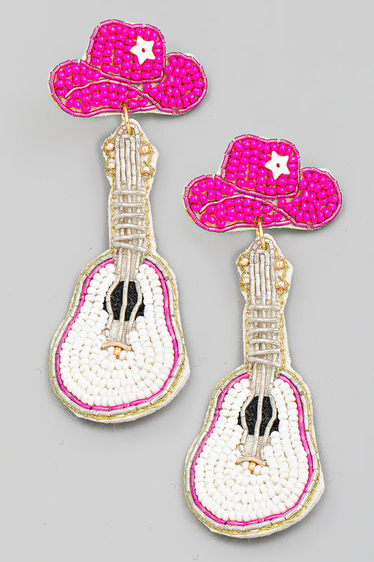Cowgirl Guitar Earrings