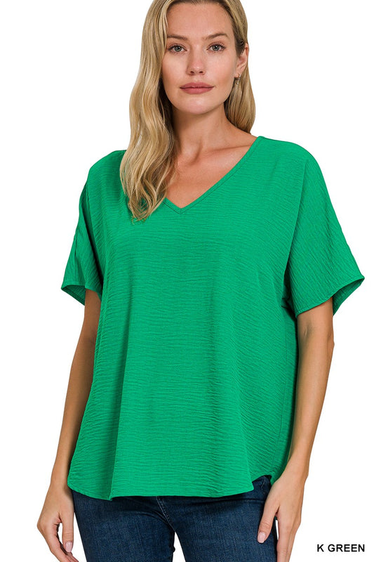 Airflow V-Neck Top - Kelly Green