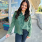 Forest Green Stone Washed Collard Top