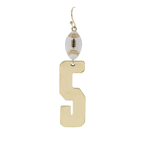 Number 5 Football Earring
