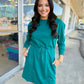 Teal Butterfly Soft Knit Mini Dress
