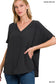 Airflow V-Neck Top - Black