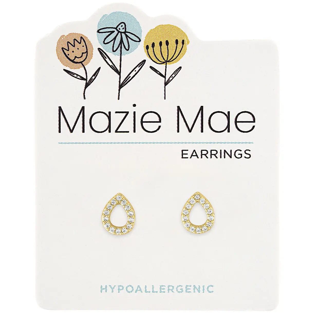 Gold Open Teardrop Earring
