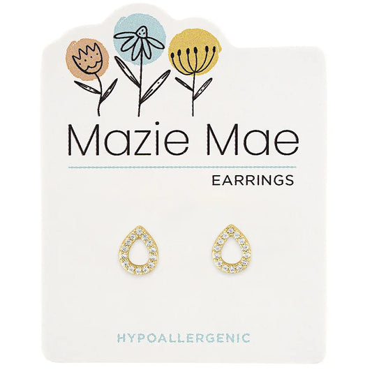 Gold Open Teardrop Earring