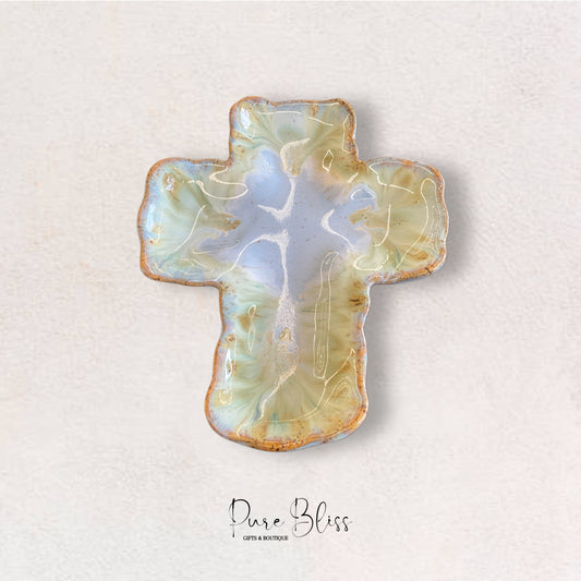 Blue Seaside Spring Cross Dish