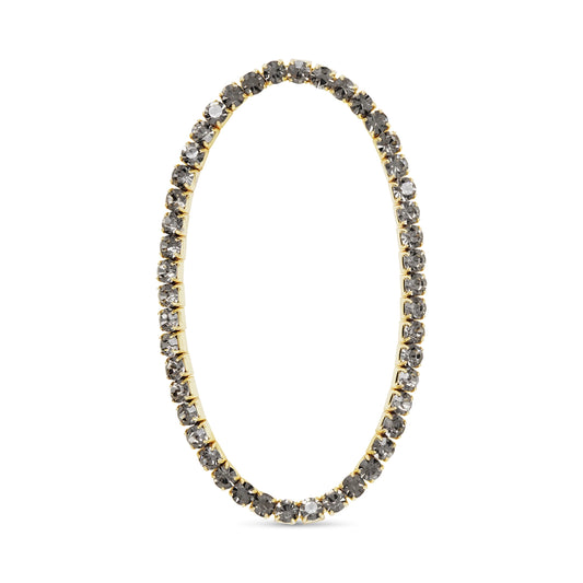 Gold Black Stretch Tennis Bracelet