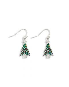 Trimmed Christmas Tree Earrings