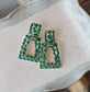 Squared Gem Dangle Earrings