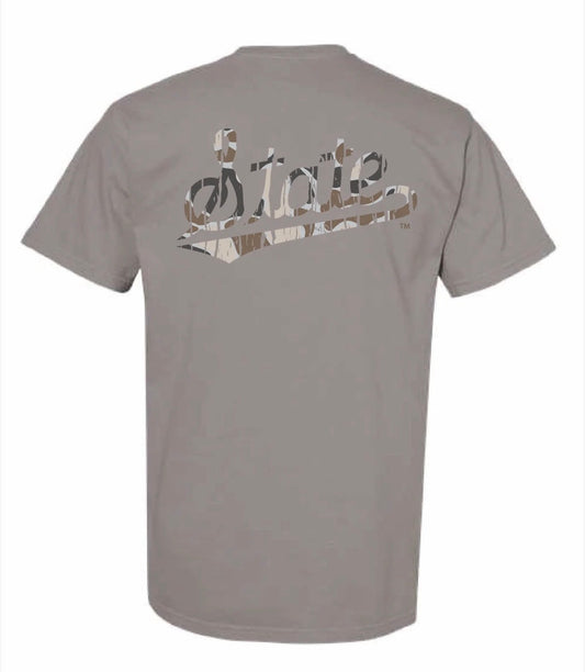MSU State Camo Tee in Grey