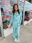 Frosted Trees Printed Luxe Pajama Long Sleeve Top