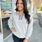 Pop of Color Collared Patchwork Pullover Sweatshirt
