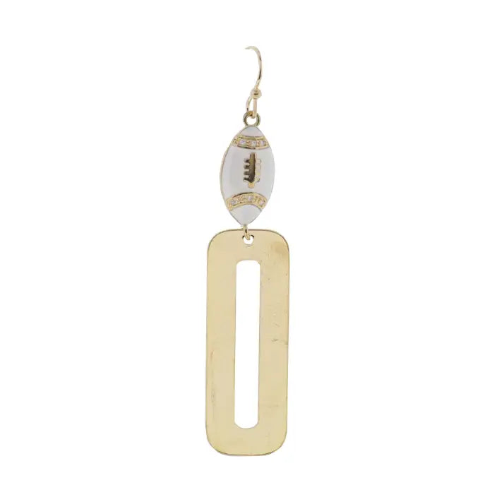 Number 0 Football Earring