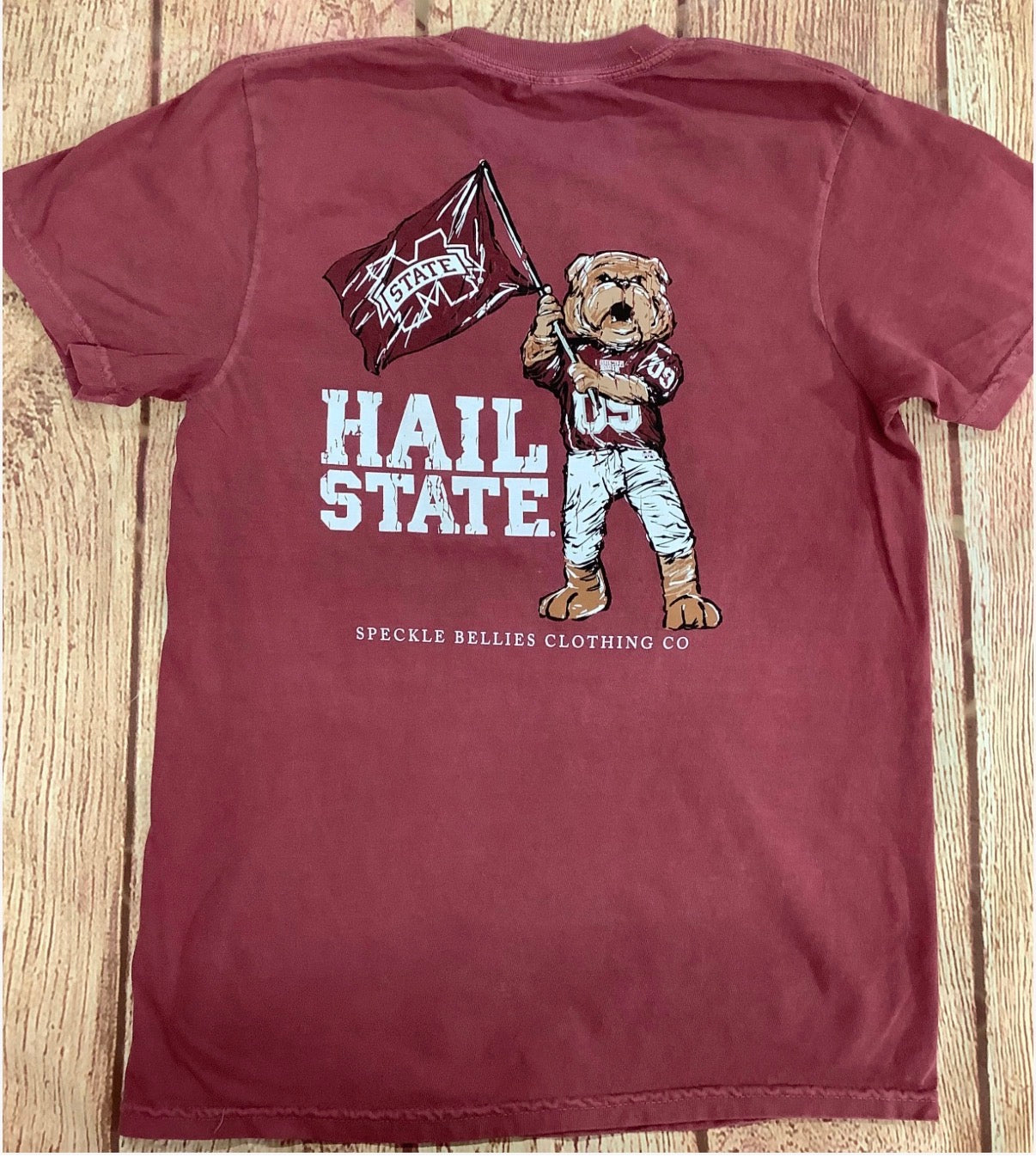 MSU Bully Flag Tee in Brick