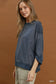 Mineral Washed Navy Lace Patch Pullover