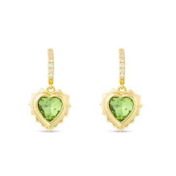 Birthstone Heart Earrings
