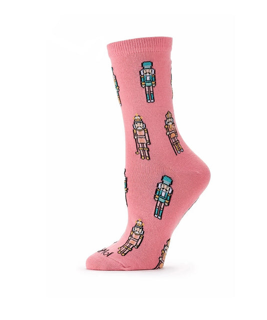 Cashmere Rose Nutcrackers Holiday Crew Socks