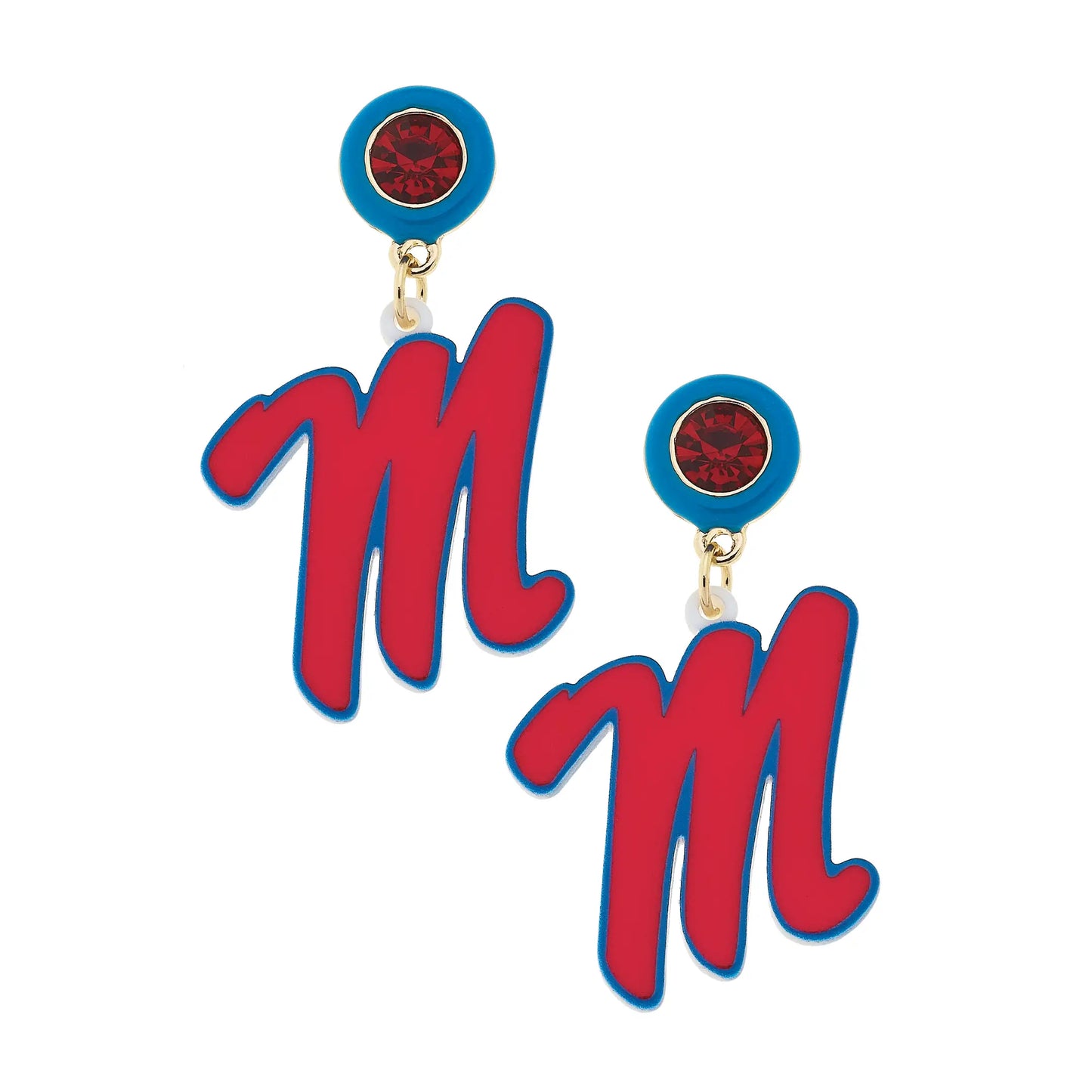 Ole Miss Rebels Resin Earrings